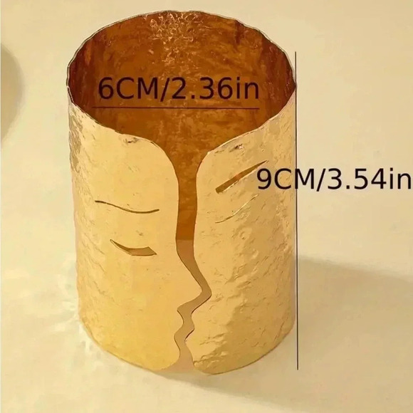 Personality portrait design wide cuff bangle plated iron art style hand  bangle - Picture 2 of 2